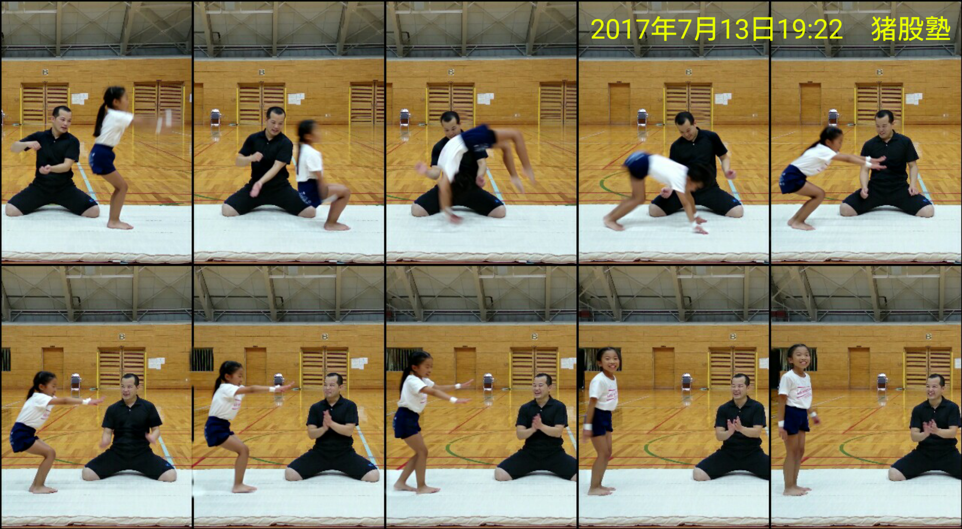 ご了承を頂けた方だけ掲載させていただいております 体操選手の正しいバク転を習得 体操と勉強の猪股塾 大阪