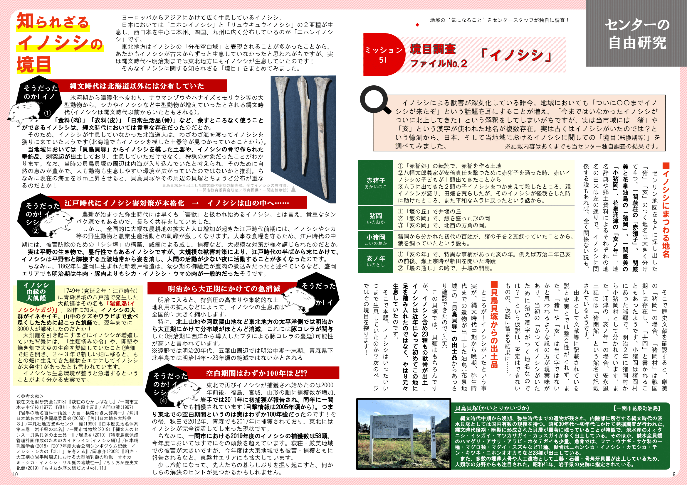 境目調査 ファイル ２ イノシシ いちのせき市民活動センター