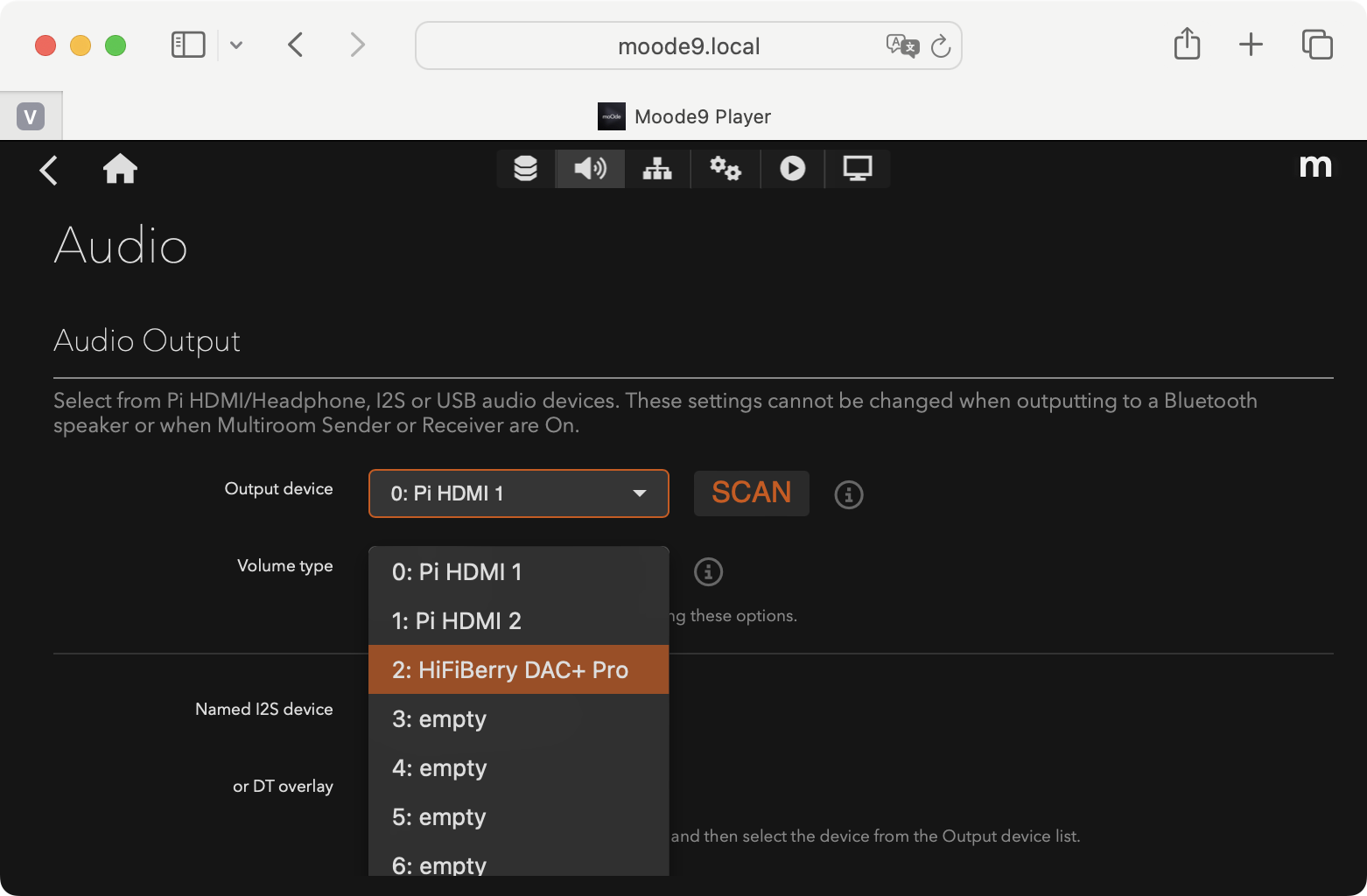 Moodeのインストールと設定 Open Audio Lab