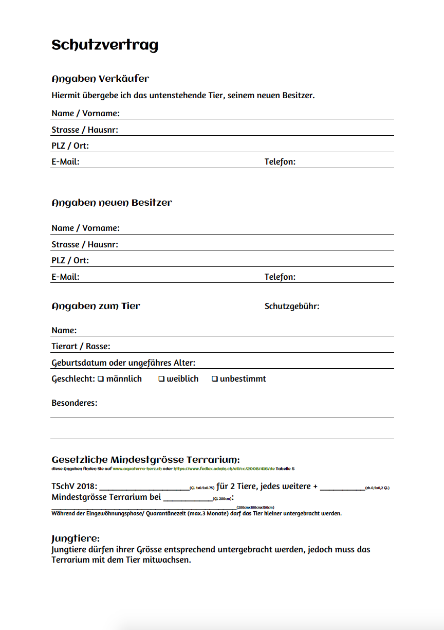 Schutzvertrag Vorlage aquaterraherz