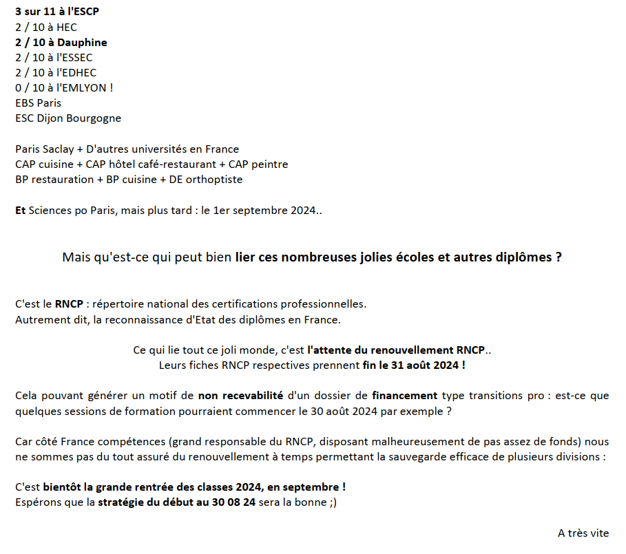 Exemples de dossier Transitions pro accepté ? AMVi