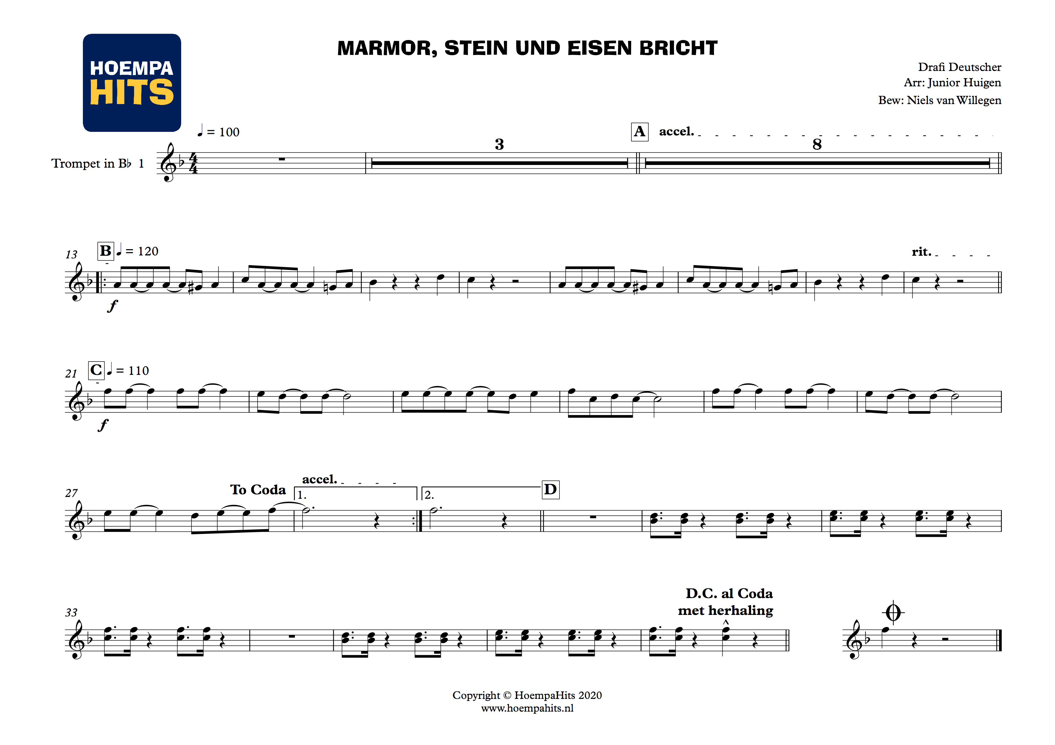 Marmor, Stein und Eisen Bricht Blaasarrangementen van hoempahits! Marmor, Stein und Eisen Bricht Blaasarrangementen van hoempahits!