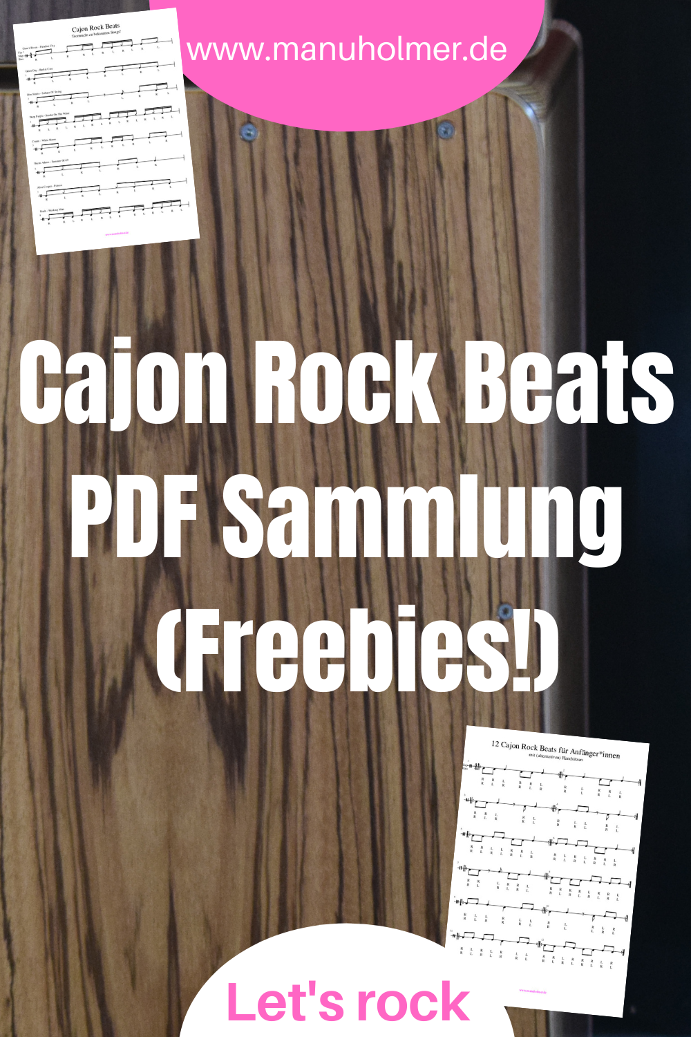 Cajon Rock Beats PDF Sammlung (Freebies) Manu Holmer Schlagzeug