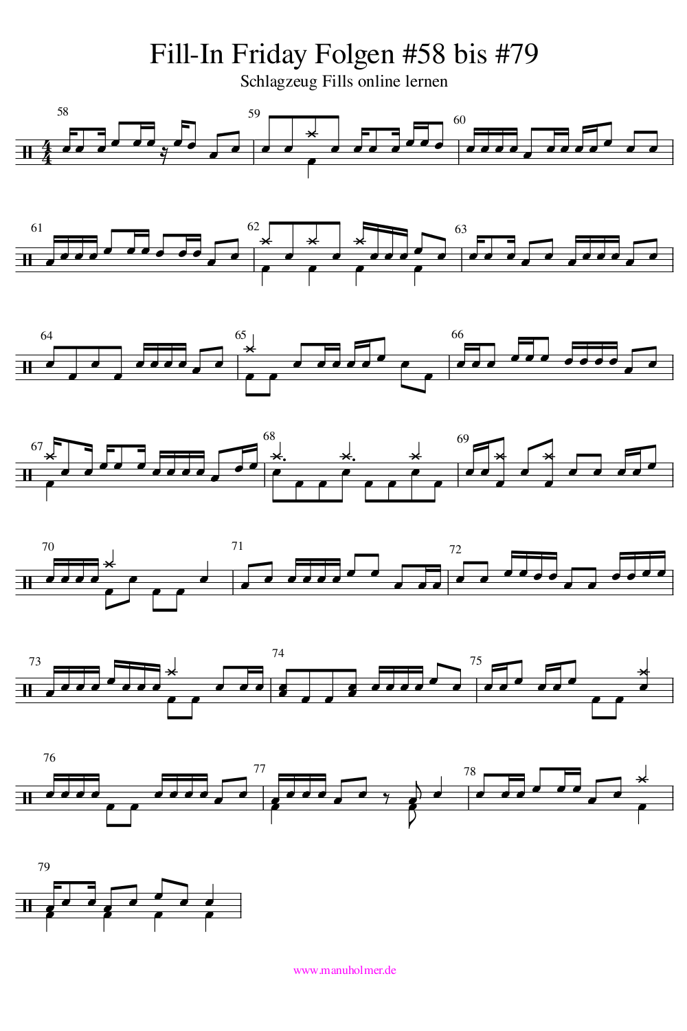 Lerne 100 coole Schlagzeug Fills (FillIn Friday SPECIAL) Manu Holmer