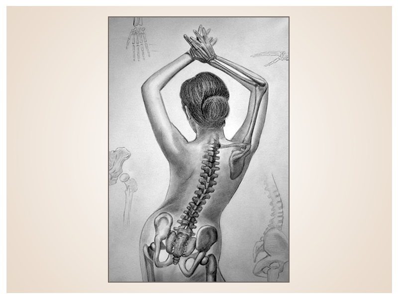 Aktzeichnung handgemalt nach Foto-Vorlage ...