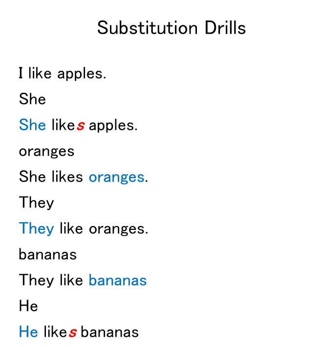 Substitution Drills EZ Language