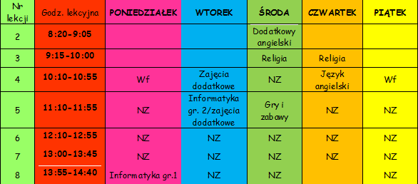 plan lekcji - otomy - oto Twoja strona Jimdo!