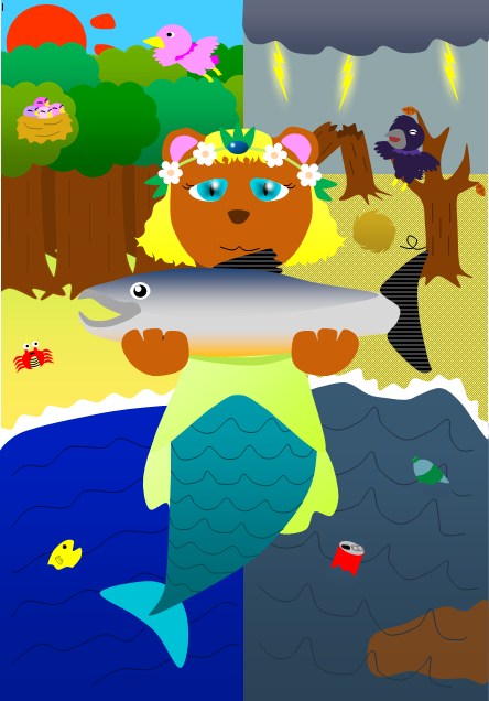 Wordイラストでコンテスト応募です ２０１５ なまけもの親子猫たちの部屋 彼女が何かを描いたよ Wordイラスト