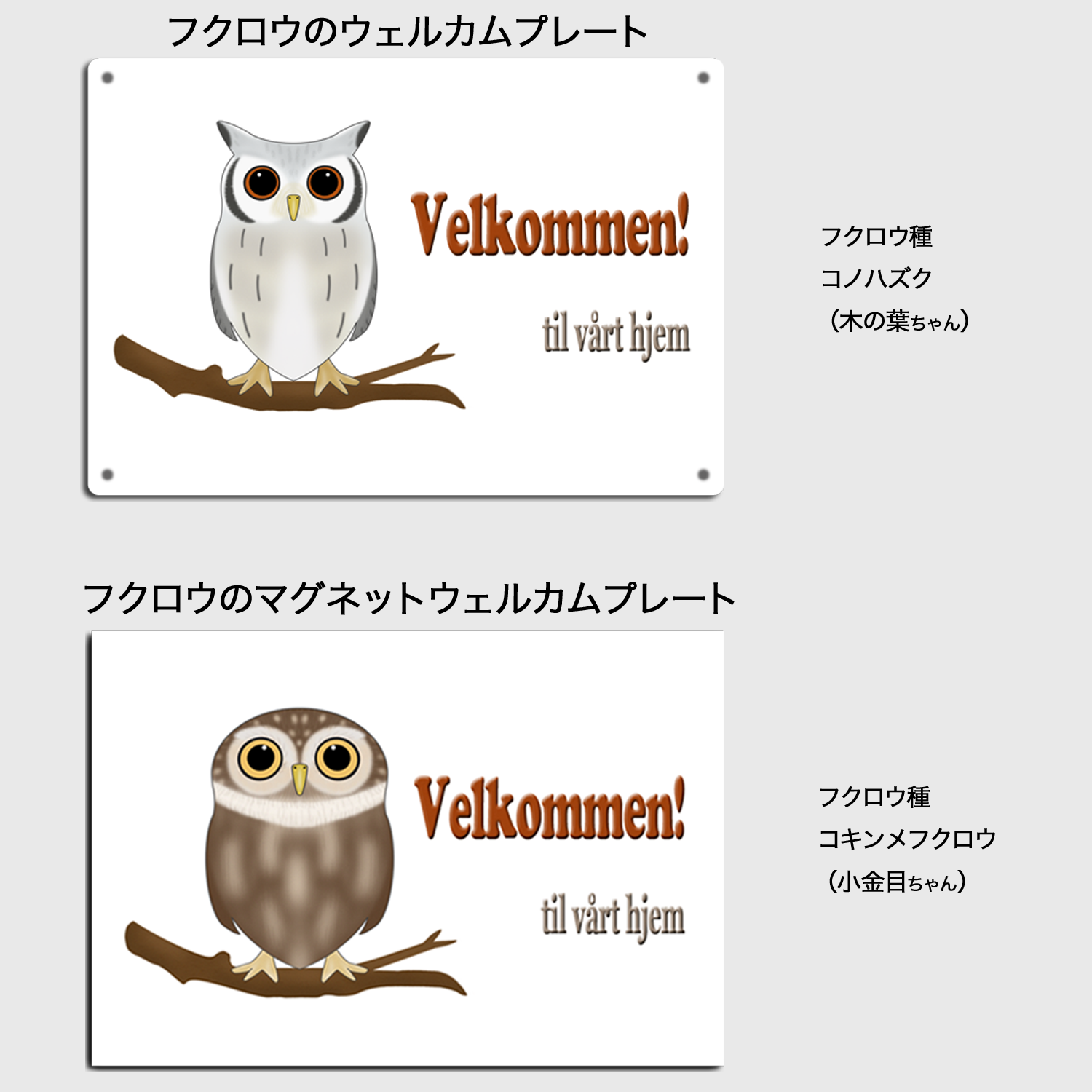 フクロウのサインプレート フクロウのウエルカムプレート Silverfrog ページ フクロウのサインプレート フクロウのウエルカムプレート Silverfrog ページ