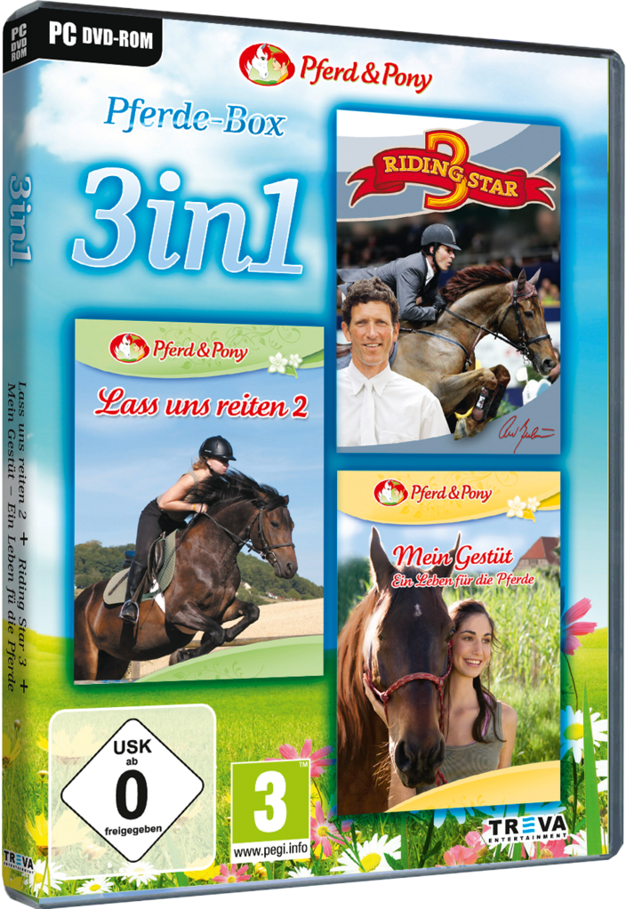 3in1 PferdeBox Riding Star 3 + Lass uns reiten 2 + Mein Gestüt Ein Leben für die Pferde