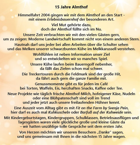 2019 - 15 Jahre Almthof