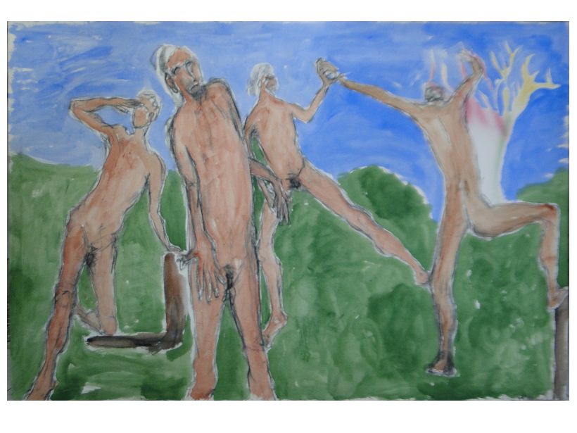 danse de la vie, 2016  ; acrylique sur toile,   100 x 150 cm