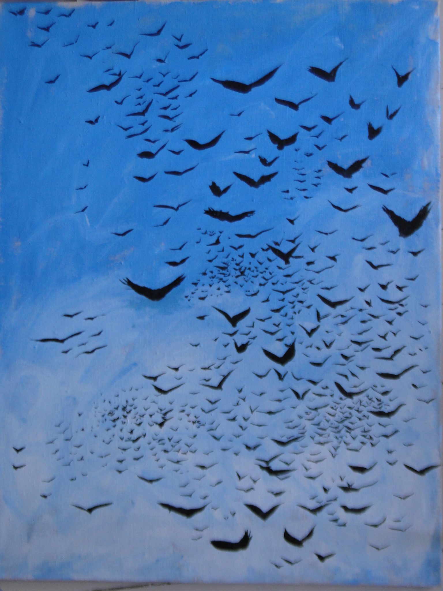 Les Oiseaux du lac Stymphale , acrylique sur toile, 65 x 50 cm