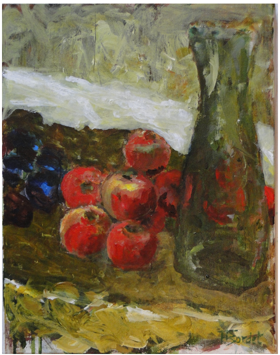 Pommes prunes, acrylique sur toile, 35 x 27 cm