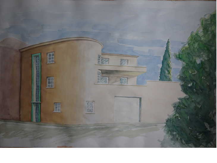Rue Malizard, aquarelle sur papier, 65 x 100 cm