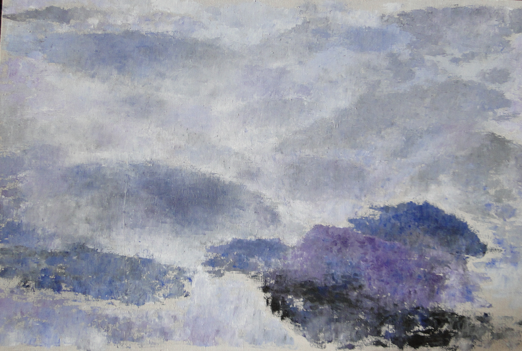 Montagne violette, acrylique sur toile, 65 x 100 cm