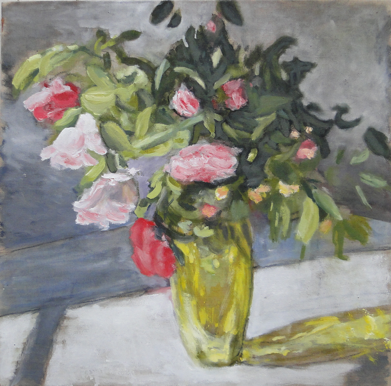 Bouquet de roses, huile sur toile, 60 x 60 cm