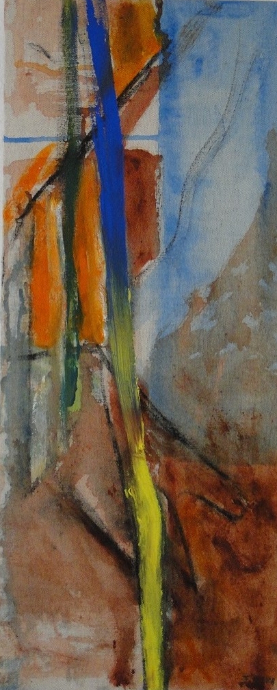 Abstraction, acrylique sur toile, 60 x 24 cm