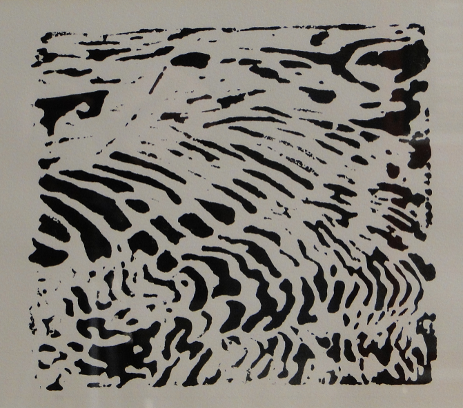 Ripple marks, estampe sur papier, 19 x 20 cm