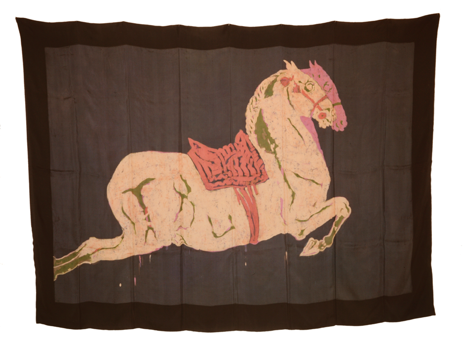 "Double Horse" 1980, batik on silk 145 x 205 cm - Photo Hadler/Stuhr