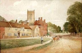 A view of Moseley village in 1870