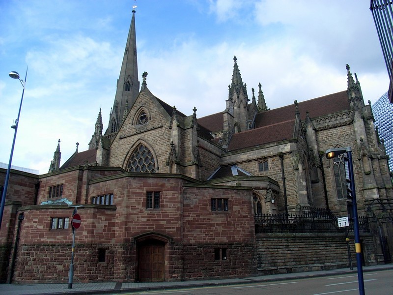 St Martin's-in-the-Bull Ring, south elevation, showing P B Chatwin's parish hall