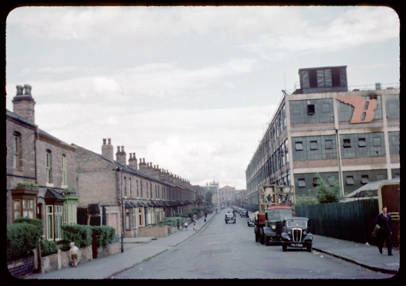 Armoury Road and the BSA photographed in 1953 by Phyllis Nicklin - See Acknowledgements, Keith Berry.