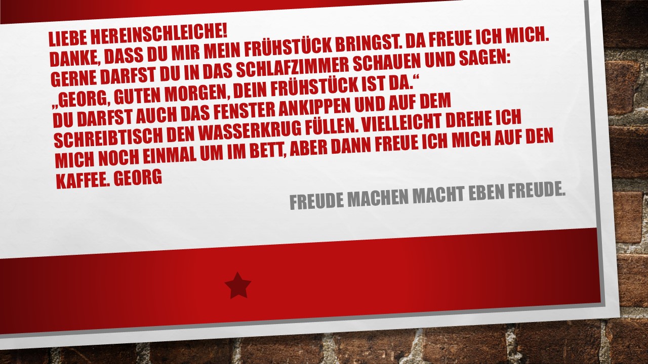 Horch, wer schleicht von draußen rein