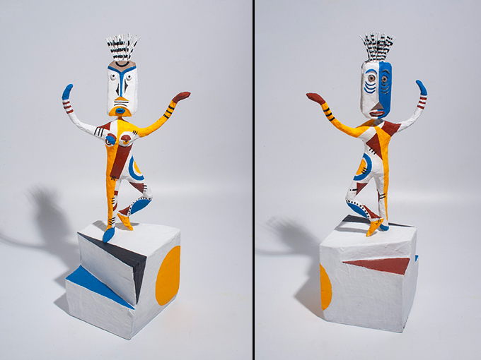 Rassembleuse (0,35 m) - papier sculpté sur béton 