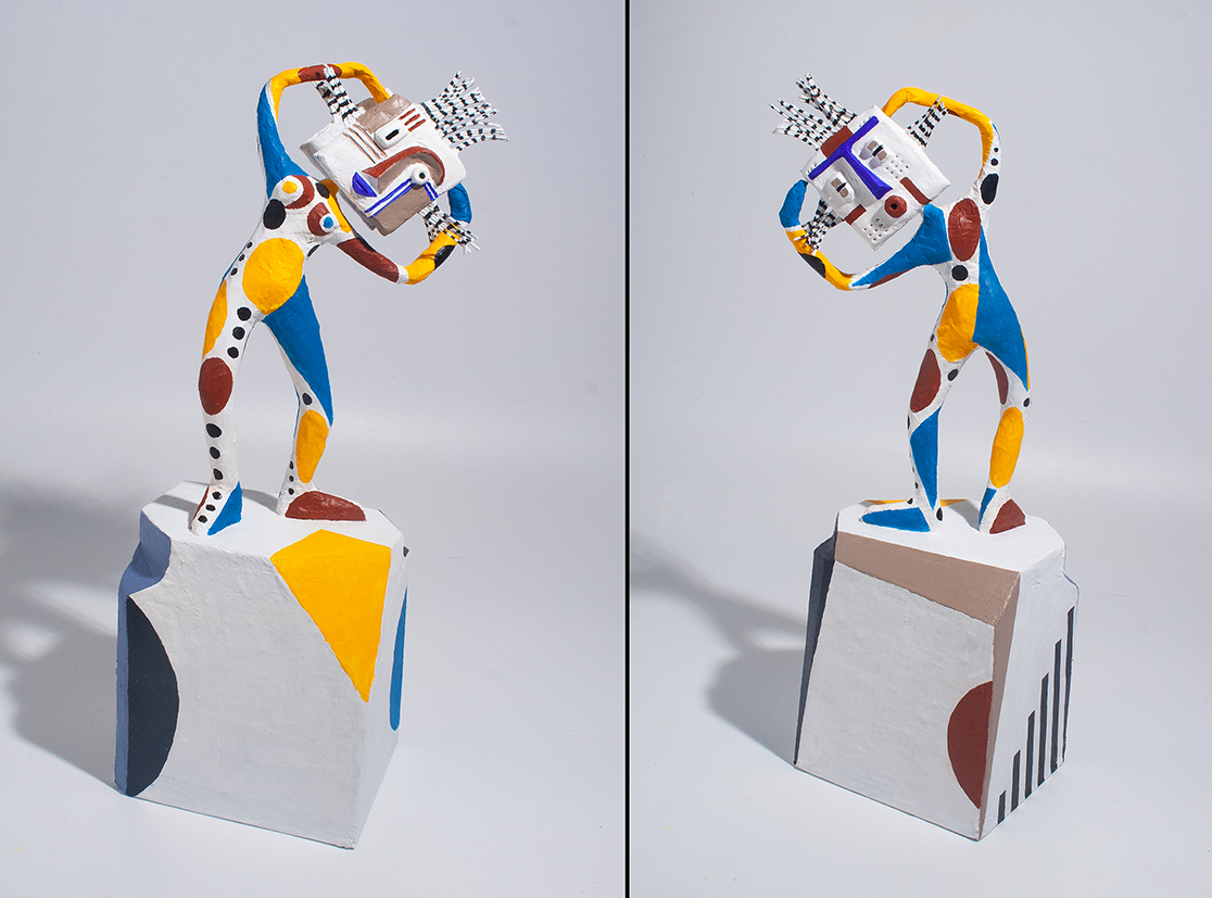 (0,44m) papier sculpté sur béton 