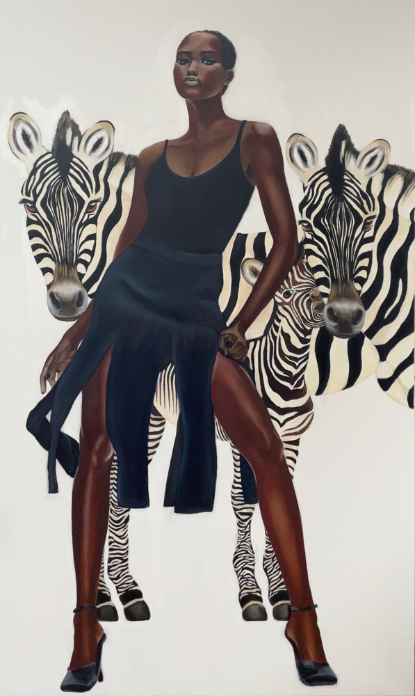 Venus with Zebra, oil & canvas, 120 x 190 cm, 2022