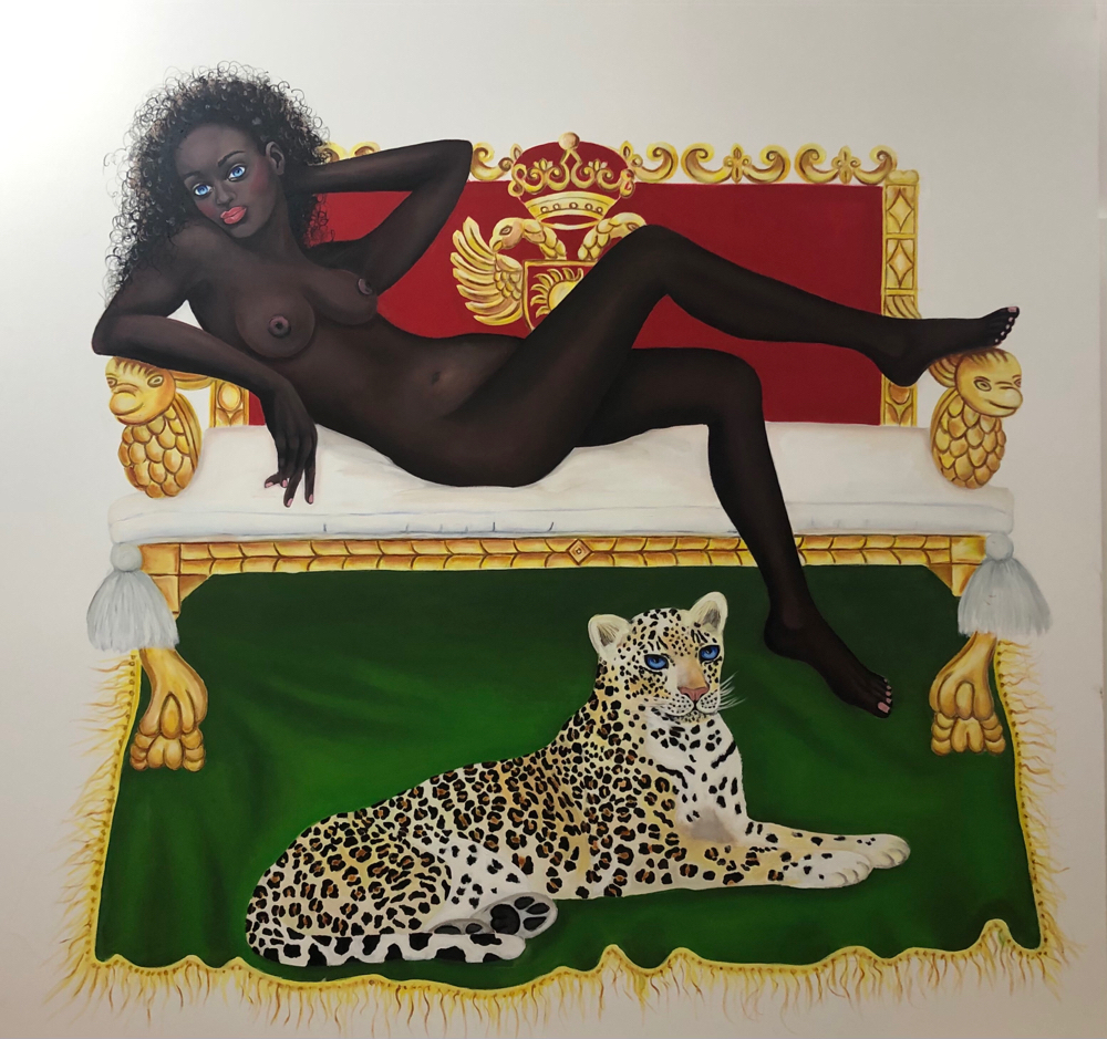Beauty and the Beast/Harare, Oil on Canvas, 190 x 190 cm, 2019