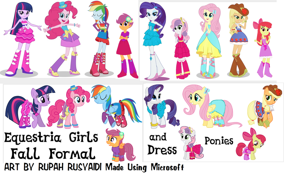 Equestria Girls and Ponies Fall Formal Dress