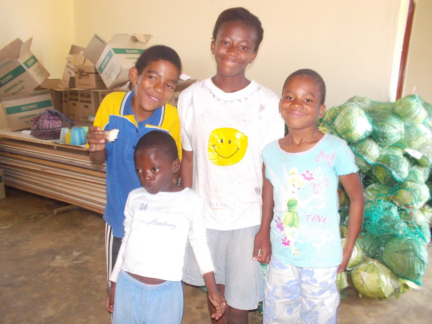Angels Hope's Waisenkinder Jerome, Nosipho, Thepisho und Nuglunga