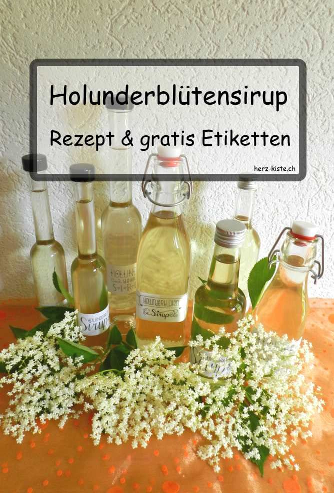 Printable Holunderblütensirup Etiketten - Herz-Kiste - Lettering & DIY