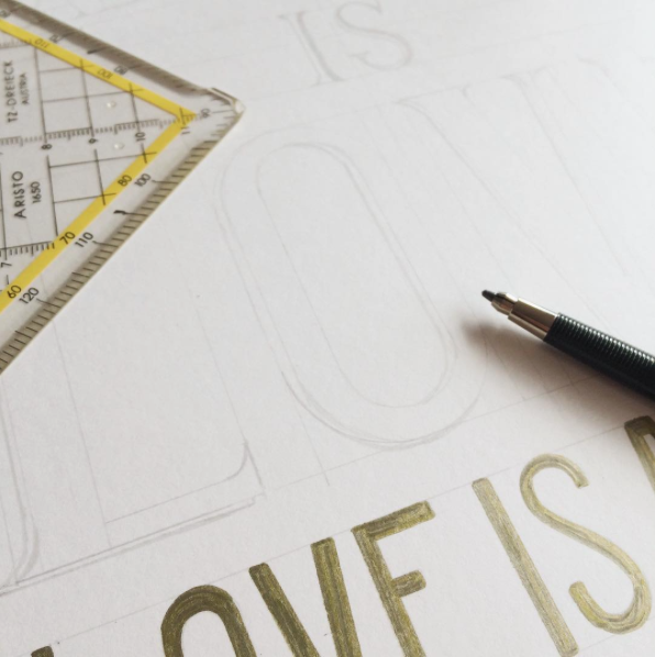 Letter Lovers unakritzolina: Handlettering Skizze Love is
