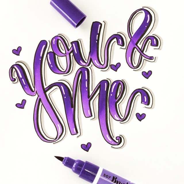 Lettering you and me (lettering_heart für die Letter Lovers)