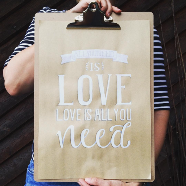 Letter Lovers unakritzolina: Handlettering Spruch All you need is Love - Love is all you need