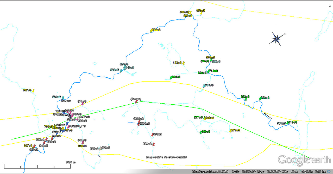 Leitwertmessungen Trave und Zuflüsse (s.u.: Datei-Download)