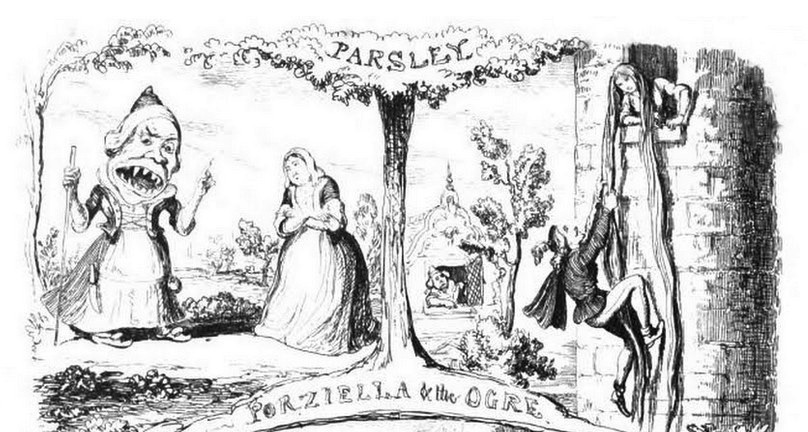 Porziella, successivamente Petrosinella, Prezzemolina o Raperonzolo, tratta da Il Pentamerone, o Cunto de li cunti di Giambattista Basile. 1630