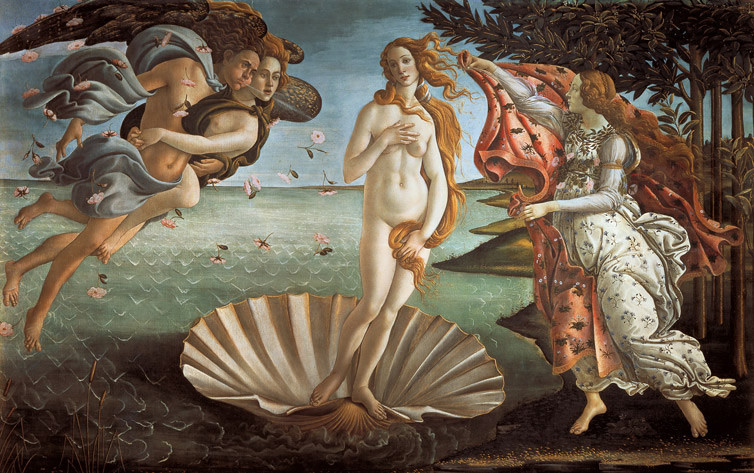 Sandro Botticelli, Nascita di Venere, Tempera su tela, 1484 ca., Galleria degli Uffizi, Firenze