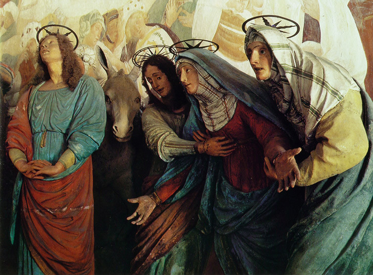 Gaudenzio Ferrari, Madonna con le pie donne (part.), Scultura in legno, Sacro Monte di Varallo (Novara)