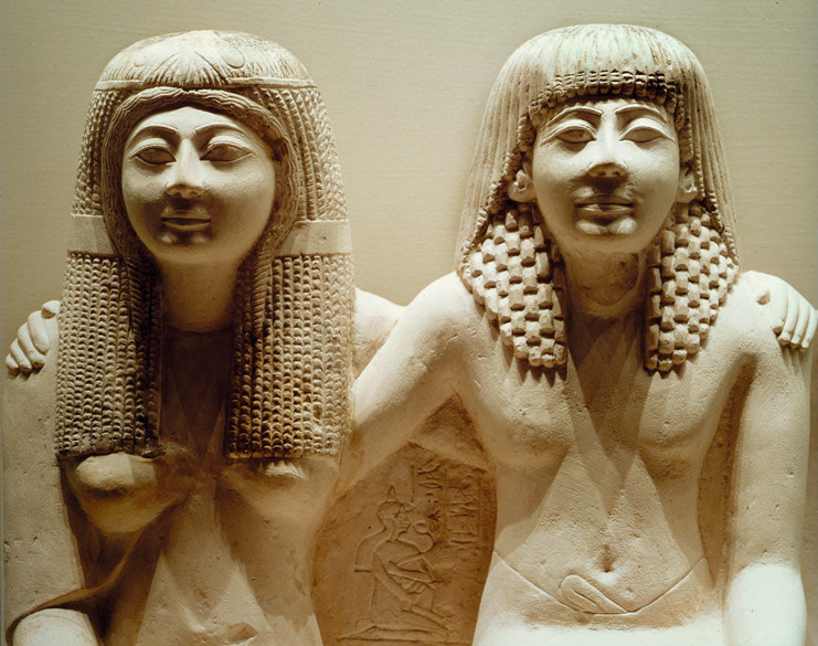 La regina Nefertari e il faraone Ramesse II, Bassorilievo in pietra, Museo egizio (Cairo)