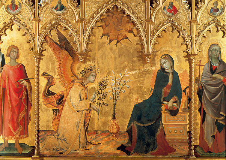 Simone Martini, Annunciazione, Pittura su tavola, 1333, Uffizi (Firenze)