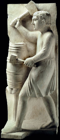 Benedetto Antelami, I mesi: Agosto, Scultura a rilievo, 1216 d.C., Battistero (Parma)