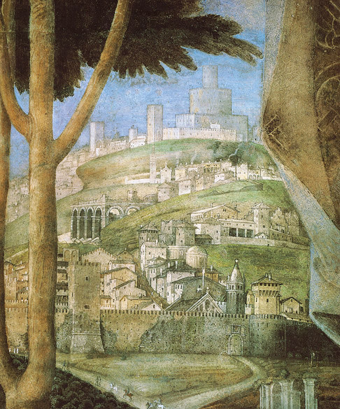 Andrea Mantegna, L'incontro tra Ludovico e Francesco Gonzaga (part.), Affresco, 1467-74, Palazzo Ducale, Mantova
