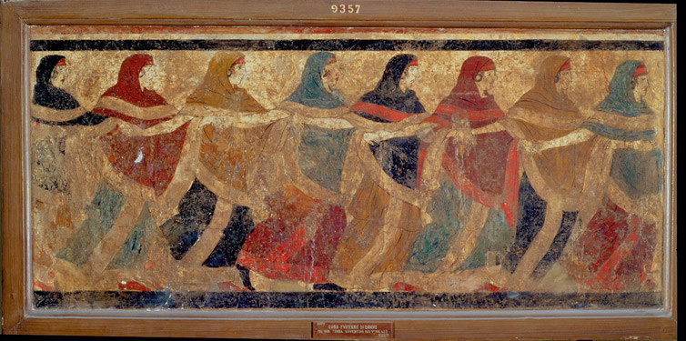 Le danzatrici di Ruvo, Affresco, V sec. a.C., Museo Archeologico Nazionale (Napoli)