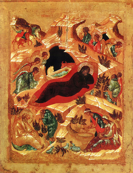 Andrej Rublëv, Icona della Natività, Icona a tempera, XV secolo, Galleria Tret'jakov, Mosca