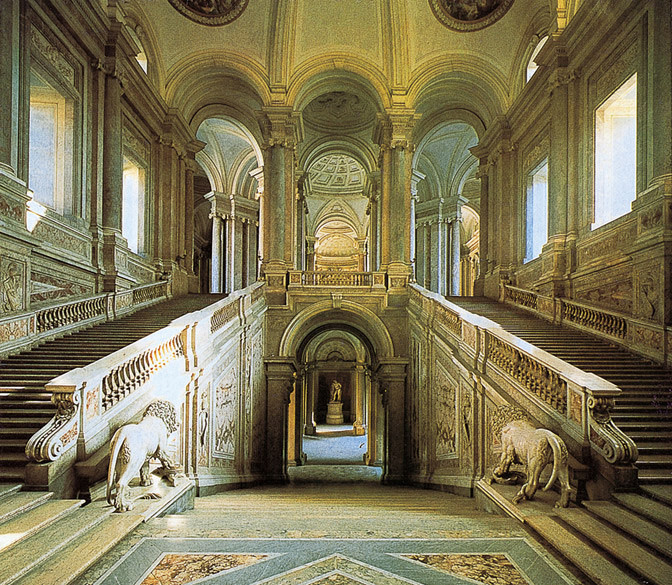 Luigi Vanvitelli, Reggia di Caserta: scalone d'ingresso, 1750 ca., Reggia di Caserta, Caserta