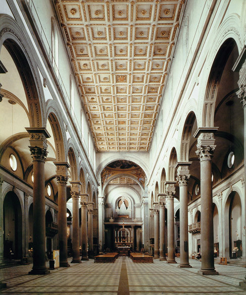 Filippo Brunelleschi, Chiesa di San Lorenzo: interno, 1419, Firenze